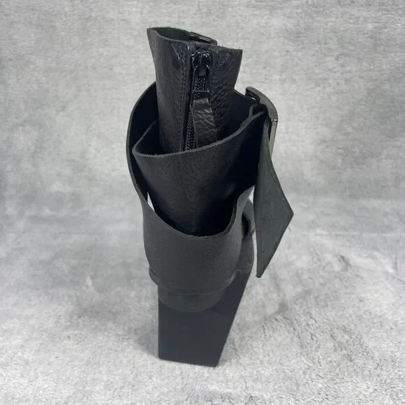 Trippen Leather Buckle Lune Boot Womens Sz 42 US10 Black AMPUTEE RIGHT BOOT ONLY - Picture 4 of 15